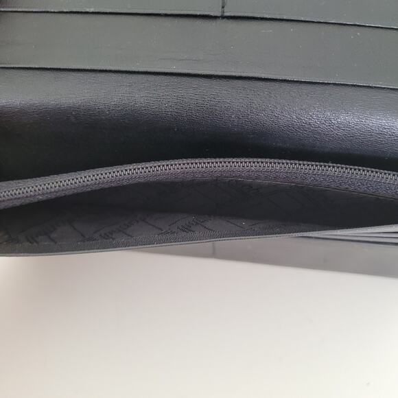 Dunhill Designer Checkbook Card Slim Bill Holder Wallet Black Bifold Leather - Picture 4 of 11